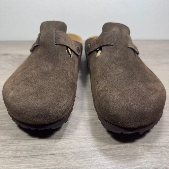Birkenstock Boston Mocha Suede Clogs Soft Flat Comfort Casual Men’s Size 10-10.5 - Picture 4 of 10